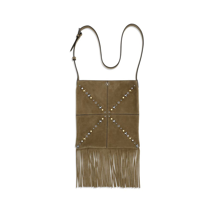 Valentino Garavani Beige Suede Leather Shoulder Bag by Valentino Garavani outlet now on sale