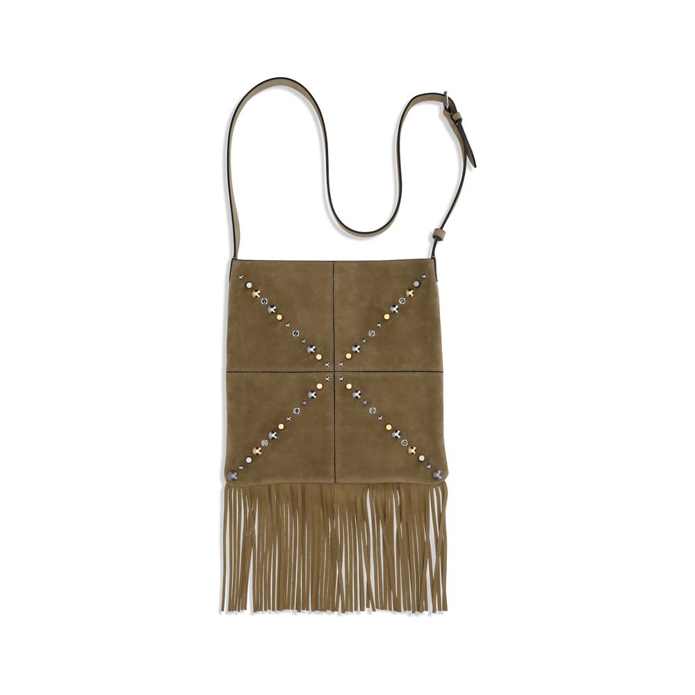 Valentino Garavani Beige Suede Leather Shoulder Bag by Valentino Garavani outlet now on sale