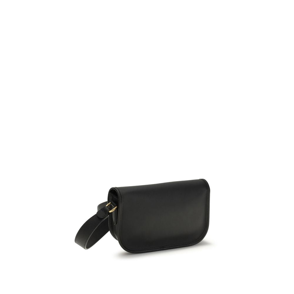 Valentino Garavani Black Calf Leather Bos Taurus Shoulder Bag by Valentino Garavani outlet now on sale
