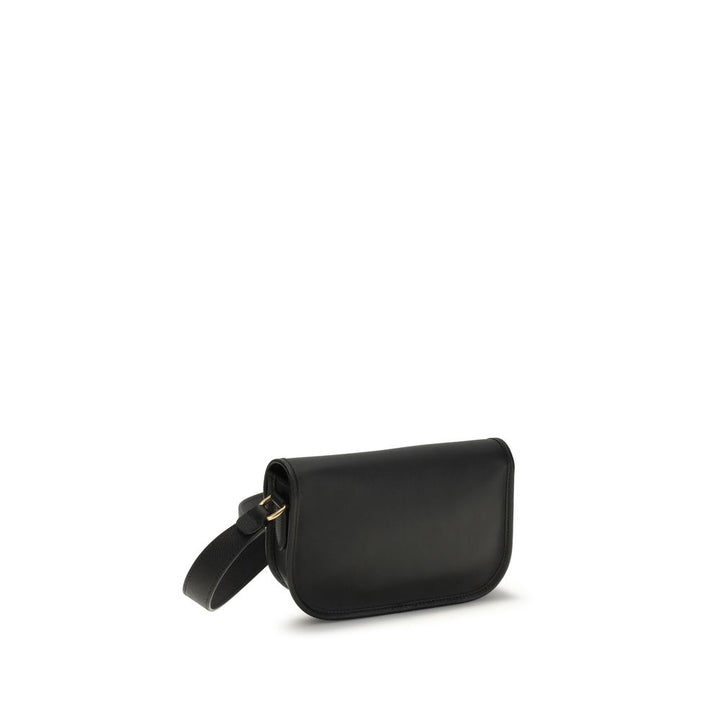 Valentino Garavani Black Calf Leather Bos Taurus Shoulder Bag by Valentino Garavani outlet now on sale