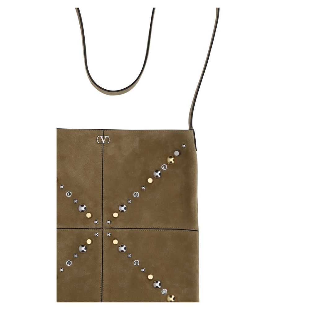 Valentino Garavani Beige Suede Leather Shoulder Bag by Valentino Garavani outlet now on sale