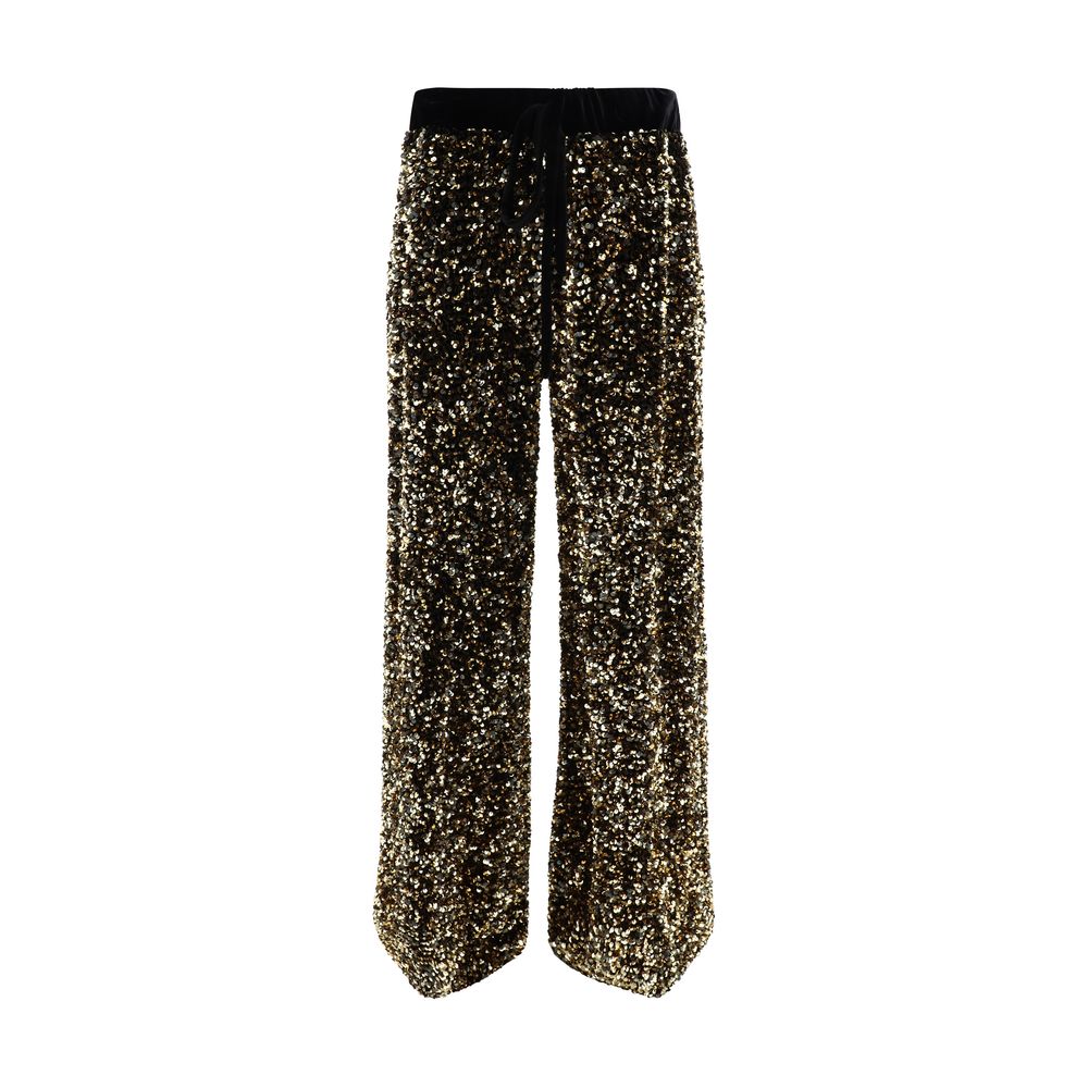 Ella Gold Polyamide Casual Pants by Ella outlet now on sale