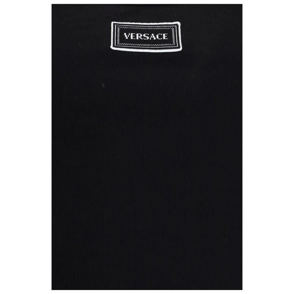 Versace Black Cotton Tank Tops
