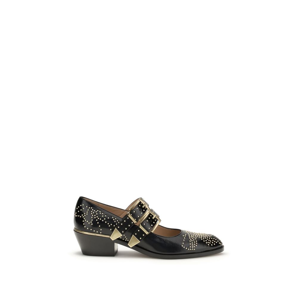 Chloé Black Calf Leather Bos Taurus Ballet Flats by Chloé outlet now on sale