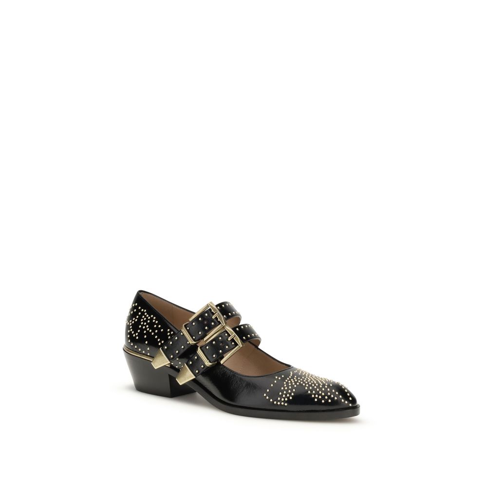 Chloé Black Calf Leather Bos Taurus Ballet Flats by Chloé outlet now on sale