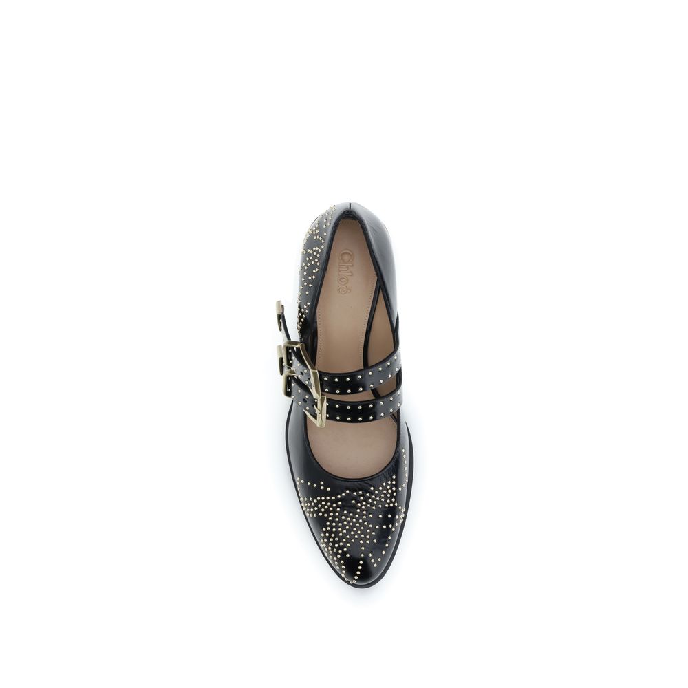 Chloé Black Calf Leather Bos Taurus Ballet Flats by Chloé outlet now on sale