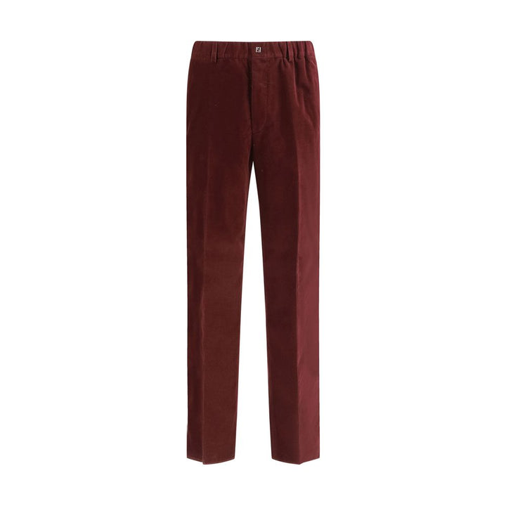 Fendi Bordeaux Cotton Casual Pants by Fendi outlet now on sale