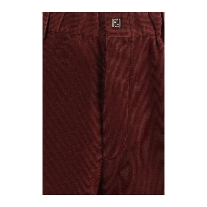 Fendi Bordeaux Cotton Casual Pants by Fendi outlet now on sale