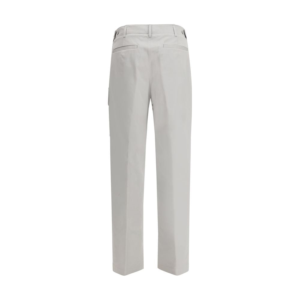 Fendi Silver Cotton Cargo Pants by Fendi outlet now on sale