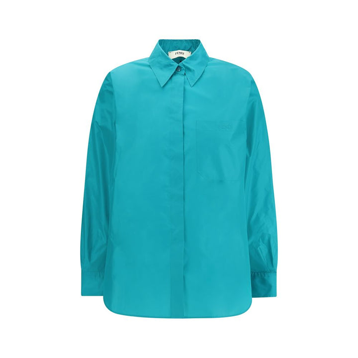 Fendi Light Blue Silk Dress Shirt by Fendi outlet now on sale