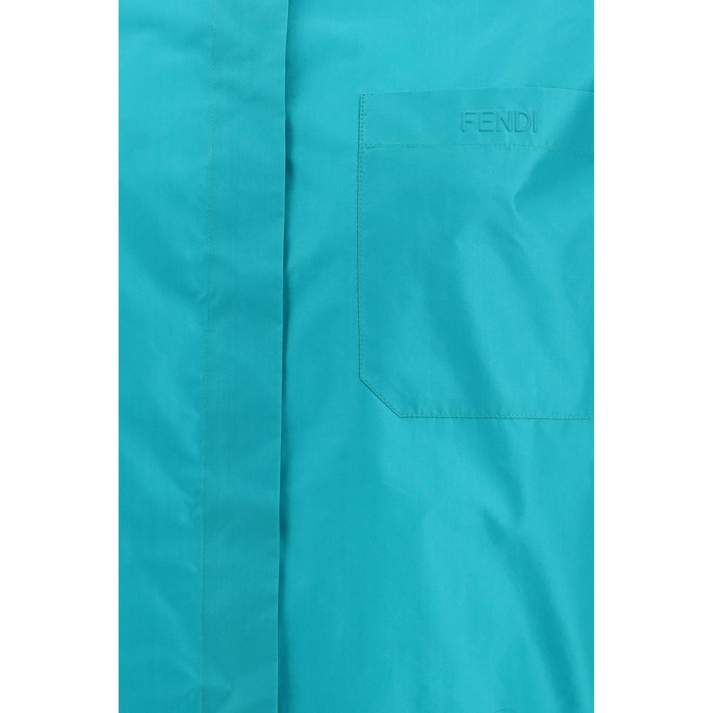 Fendi Light Blue Silk Dress Shirt by Fendi outlet now on sale