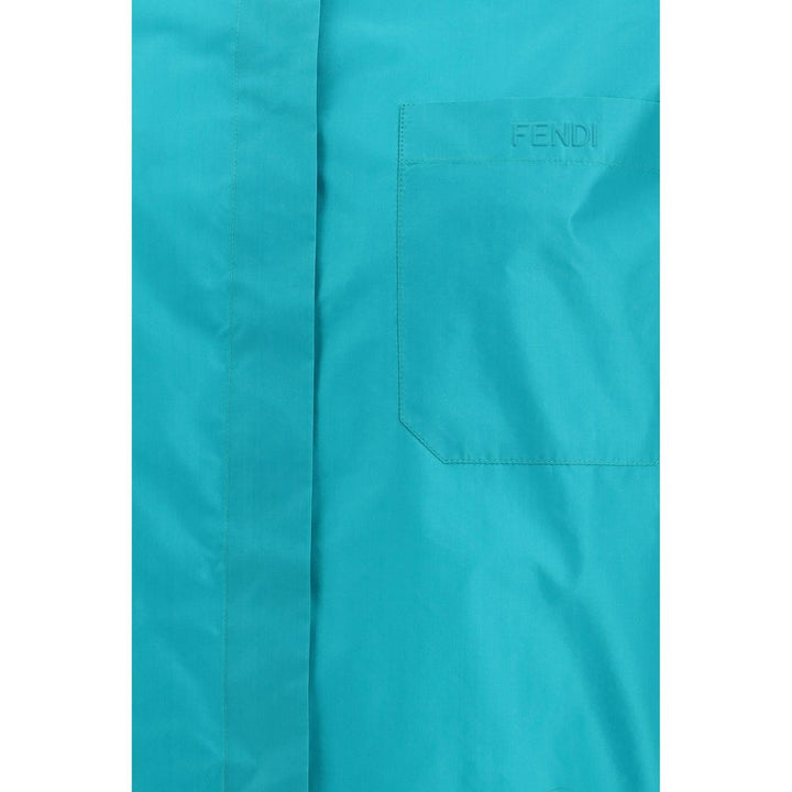 Fendi Light Blue Silk Dress Shirt by Fendi outlet now on sale