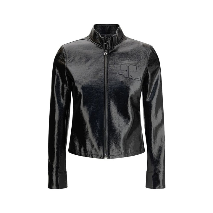 Courrèges Black Cotton Full-Length Jacket by Courrèges outlet now on sale
