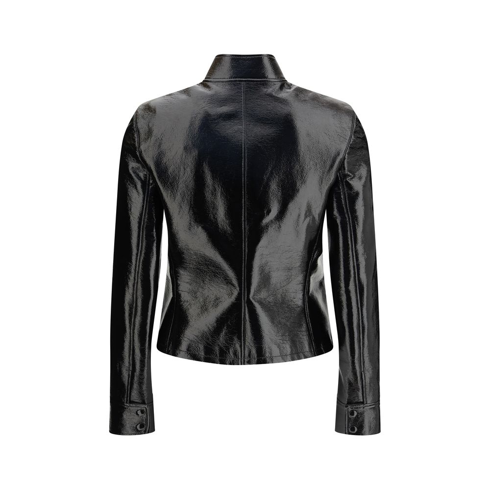 Courrèges Black Cotton Full-Length Jacket by Courrèges outlet now on sale