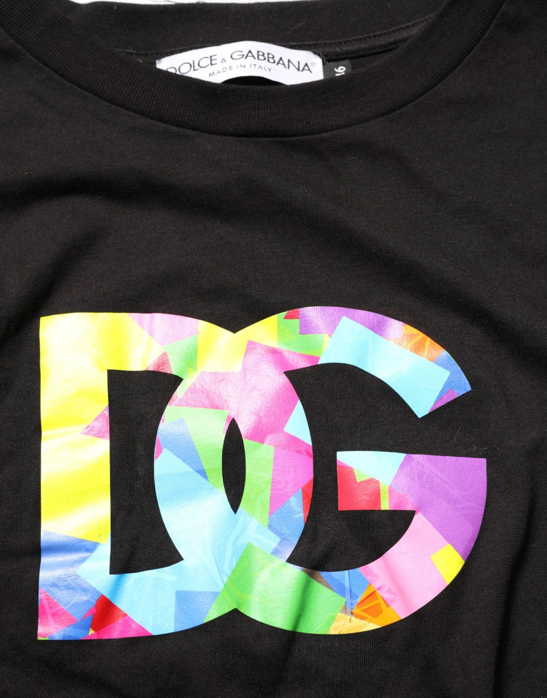 Dolce &amp; Gabbana Sample Sale Dolce &amp; Gabbana Black Logo Print Cotton Crew Neck T-shirt - | Designer outlet