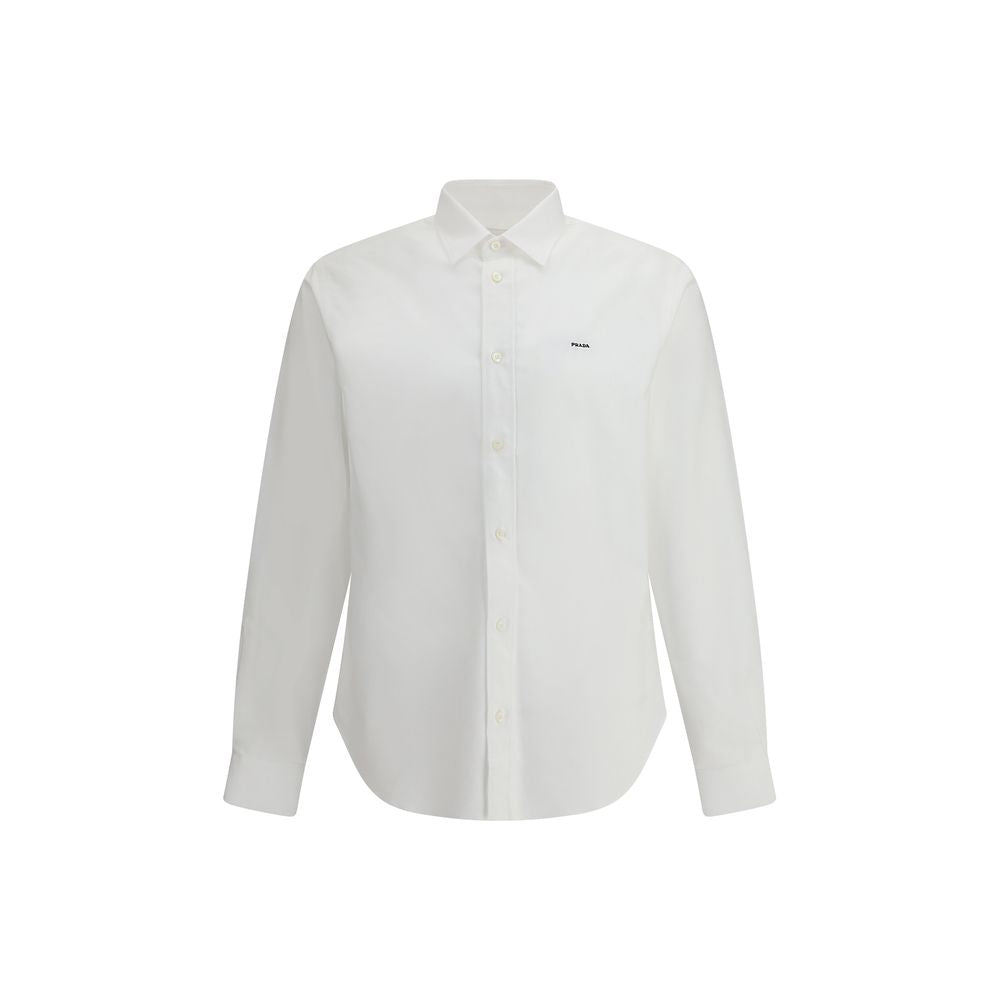 Prada White Fleece Wool Dress Shirt by Prada outlet now on sale