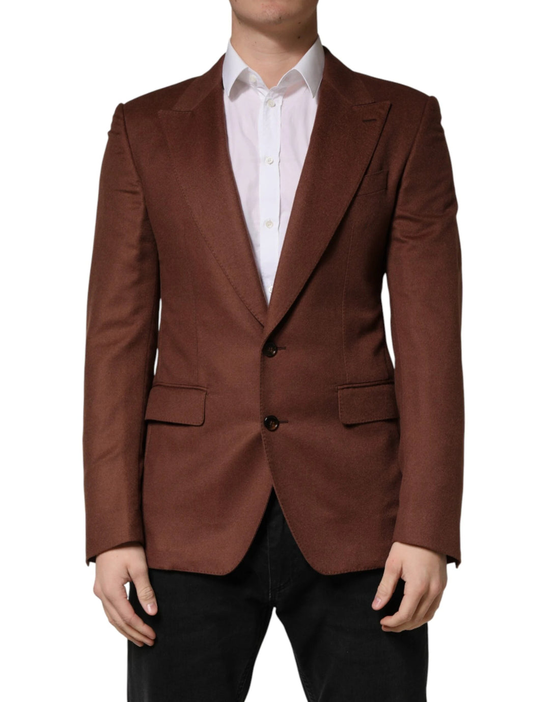 Dolce &amp; Gabbana Sample Sale Dolce &amp; Gabbana Brown Cashmere Single Breasted Jacket Blazer - | Designer outlet