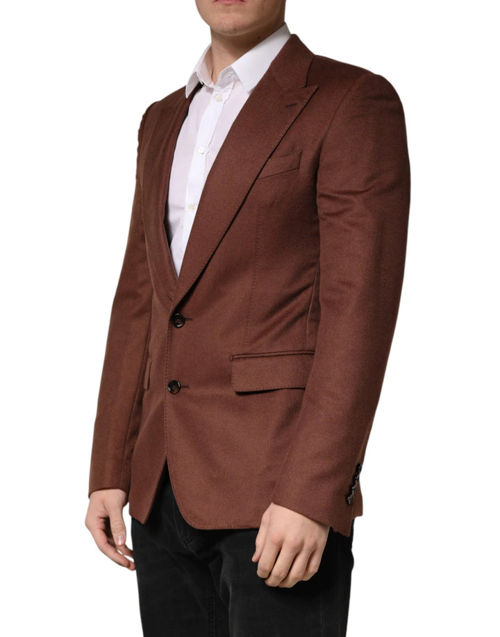 Dolce &amp; Gabbana Sample Sale Dolce &amp; Gabbana Brown Cashmere Single Breasted Jacket Blazer - | Designer outlet