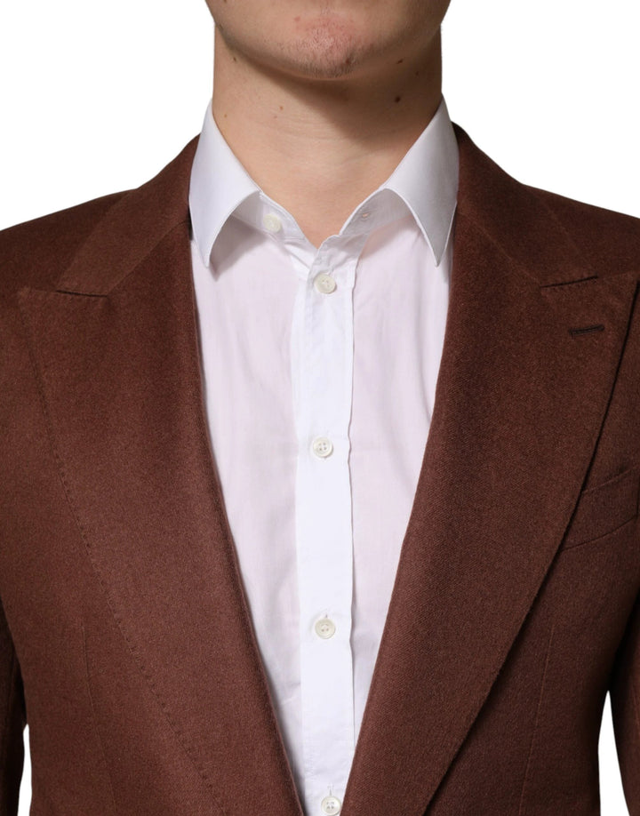 Dolce &amp; Gabbana Sample Sale Dolce &amp; Gabbana Brown Cashmere Single Breasted Jacket Blazer - | Designer outlet