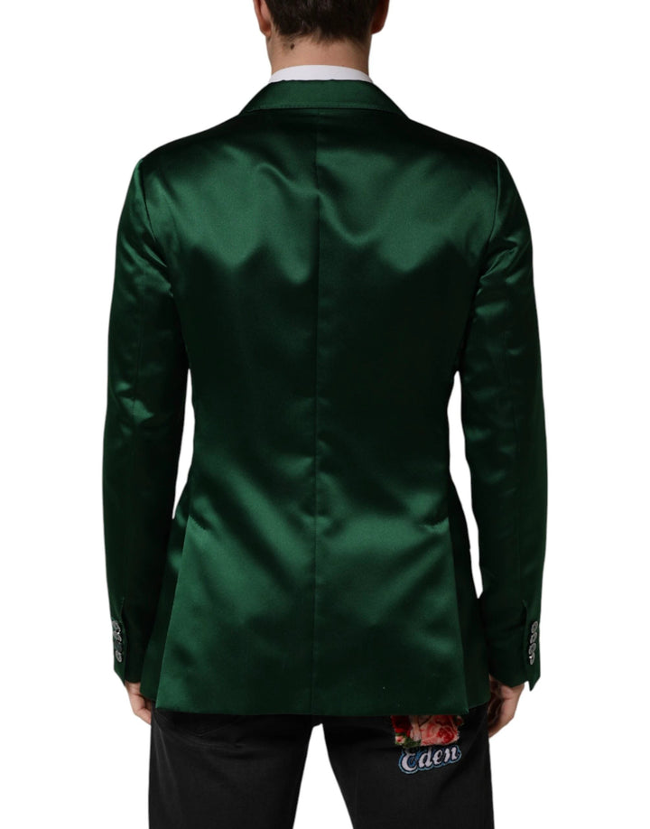 Dolce &amp; Gabbana Sample Sale Dolce &amp; Gabbana Green Satin Double Breasted Jacket Blazer - | Designer outlet