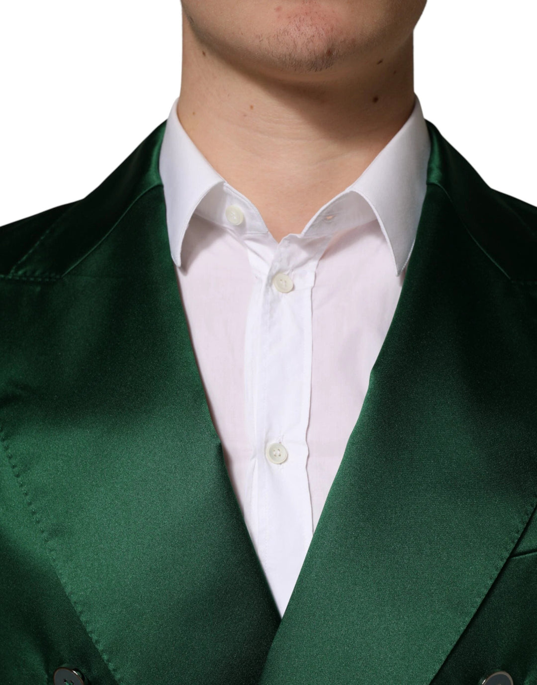 Dolce &amp; Gabbana Sample Sale Dolce &amp; Gabbana Green Satin Double Breasted Jacket Blazer - | Designer outlet