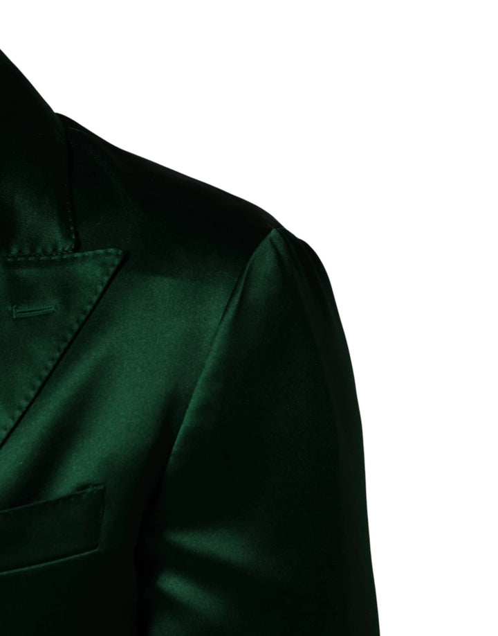 Dolce &amp; Gabbana Sample Sale Dolce &amp; Gabbana Green Satin Double Breasted Jacket Blazer - | Designer outlet
