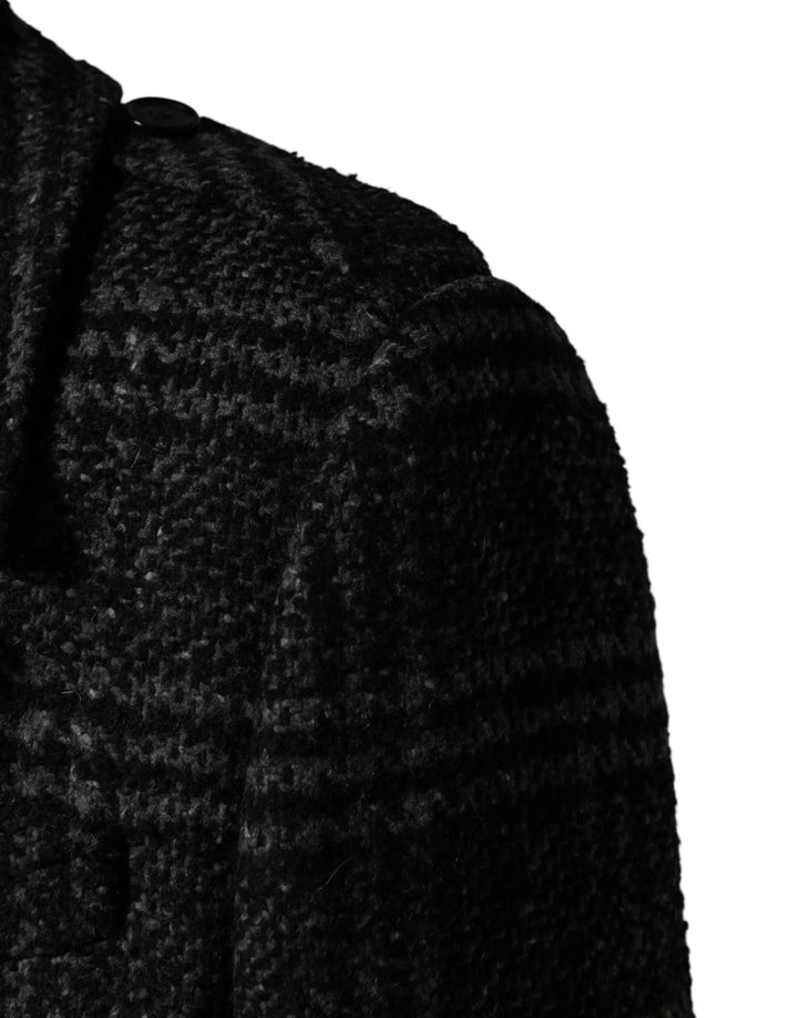 Dolce &amp; Gabbana Sample Sale Dolce &amp; Gabbana Grey Double Breasted Plaid Wool Coat Jacket - | Designer outlet