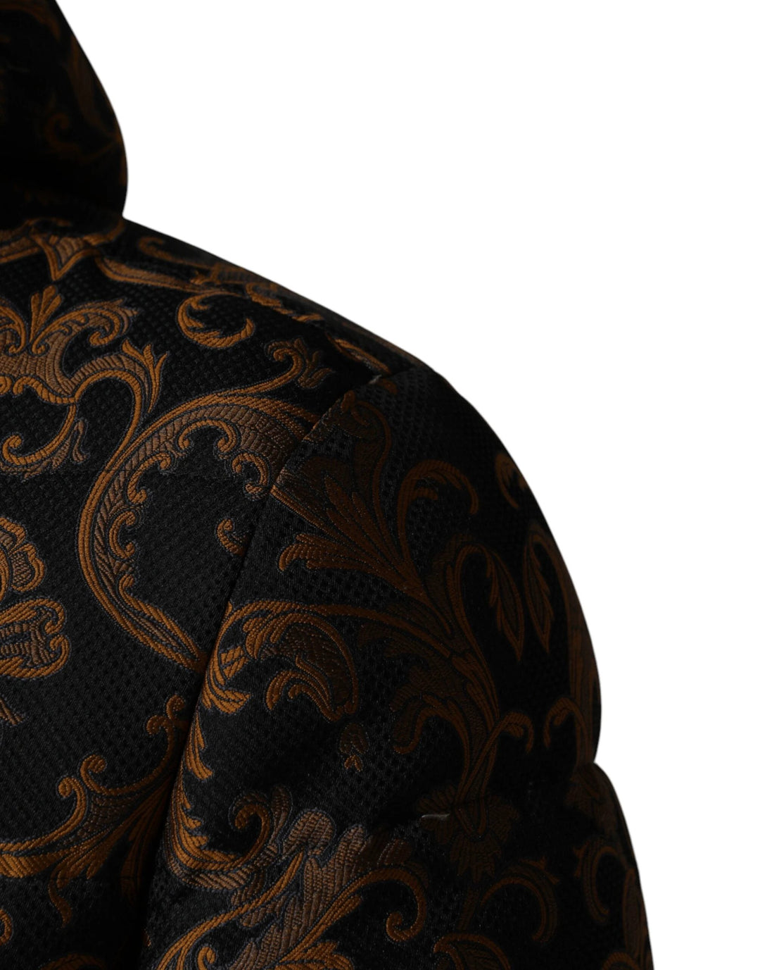 Dolce &amp; Gabbana Sample Sale Dolce &amp; Gabbana Black Floral Jacquard Quilted Hooded Jacket - | Designer outlet