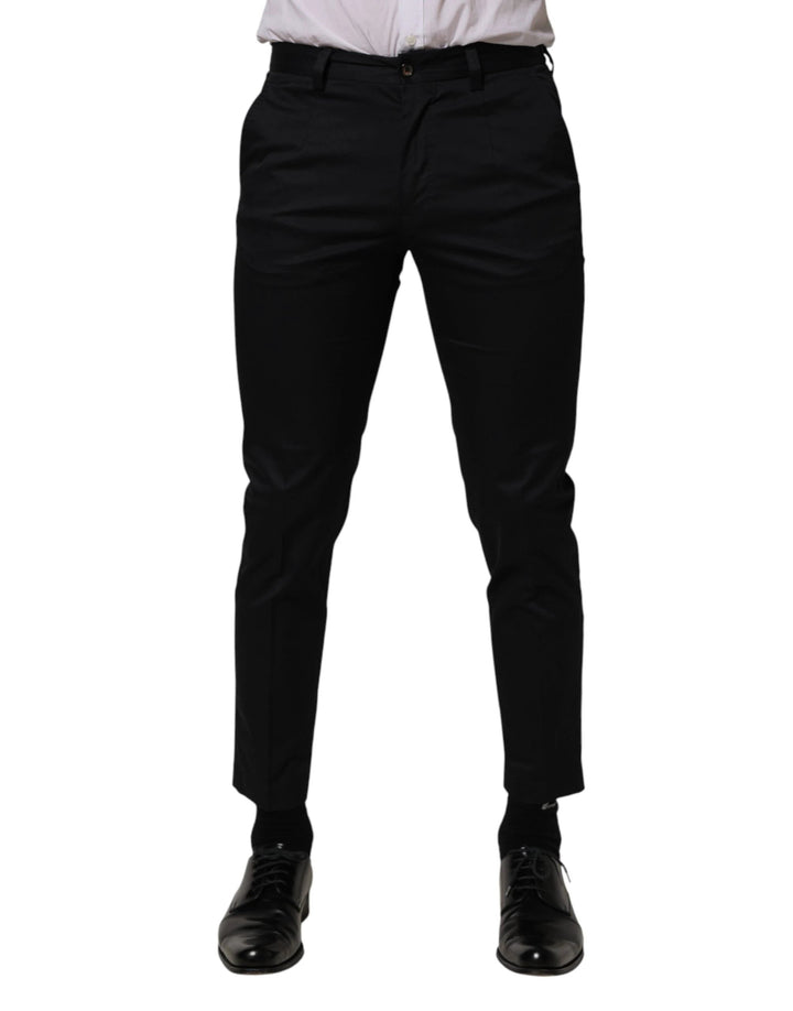 Dolce &amp; Gabbana Sample Sale Dolce &amp; Gabbana Dark Blue Cotton Skinny Dress Trouser Pants - | Designer outlet