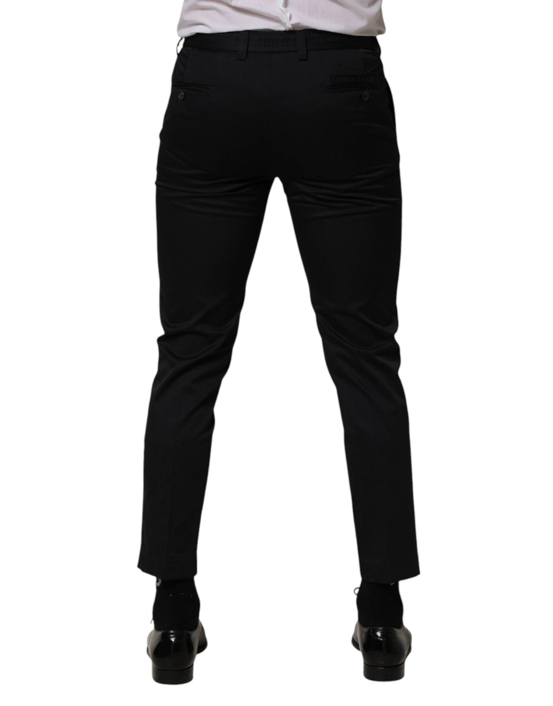 Dolce &amp; Gabbana Sample Sale Dolce &amp; Gabbana Dark Blue Cotton Skinny Dress Trouser Pants - | Designer outlet