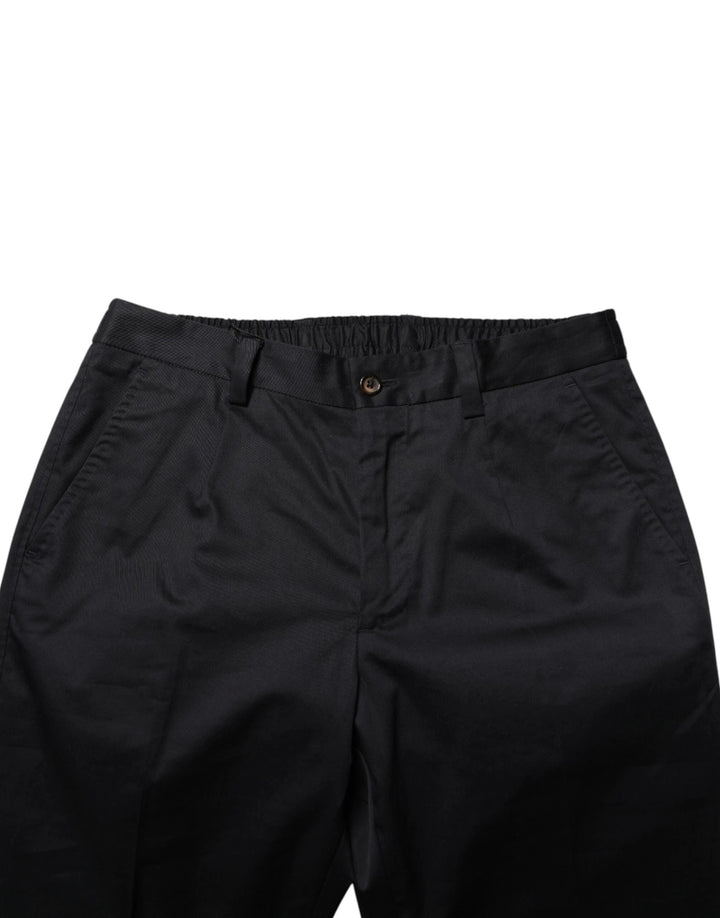 Dolce &amp; Gabbana Sample Sale Dolce &amp; Gabbana Dark Blue Cotton Skinny Dress Trouser Pants - | Designer outlet