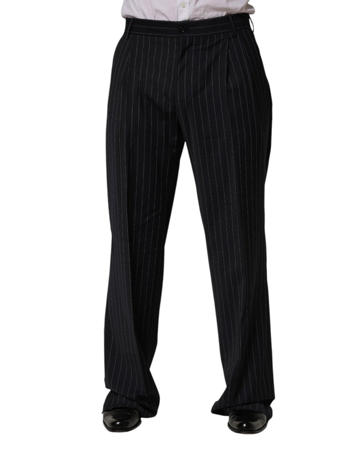 Dolce &amp; Gabbana Sample Sale Dolce &amp; Gabbana Black Stripe Straight Men Dress Trouser Pants - | Designer outlet