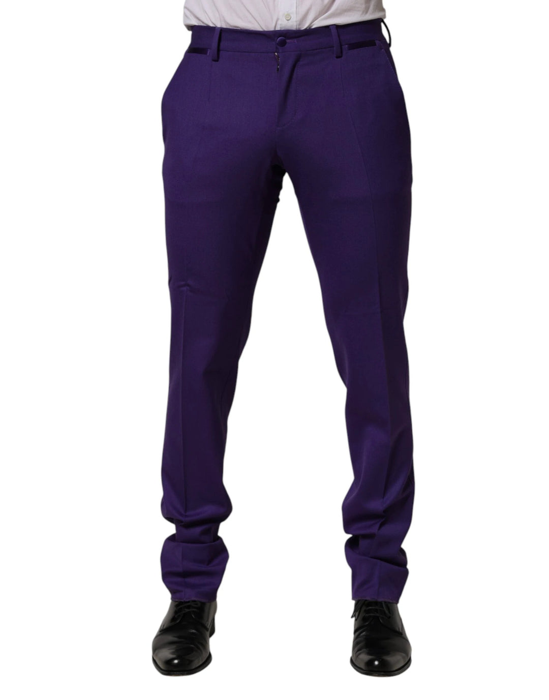 Dolce &amp; Gabbana Sample Sale Dolce &amp; Gabbana Purple Wool Skinny Dress Men Trouser Pants - | Designer outlet