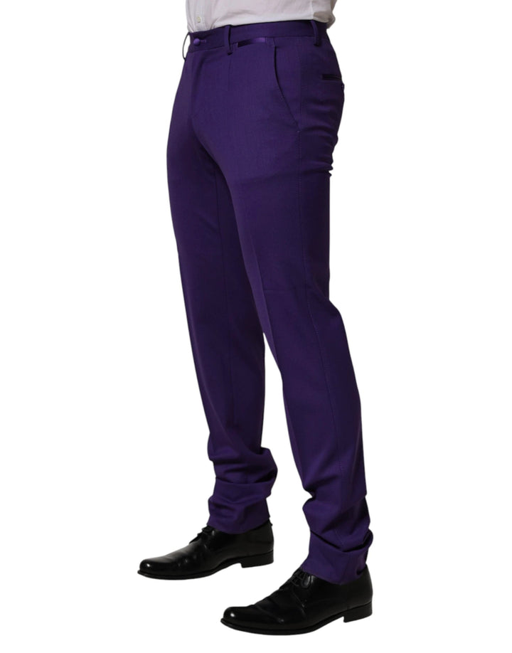 Dolce &amp; Gabbana Sample Sale Dolce &amp; Gabbana Purple Wool Skinny Dress Men Trouser Pants - | Designer outlet