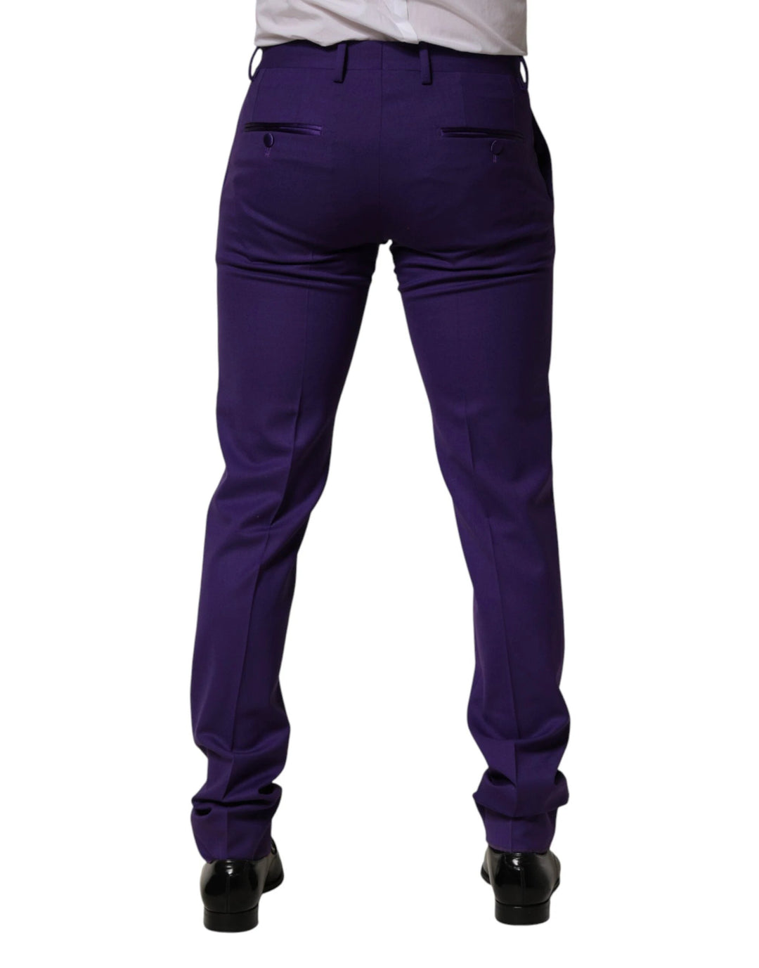 Dolce &amp; Gabbana Sample Sale Dolce &amp; Gabbana Purple Wool Skinny Dress Men Trouser Pants - | Designer outlet