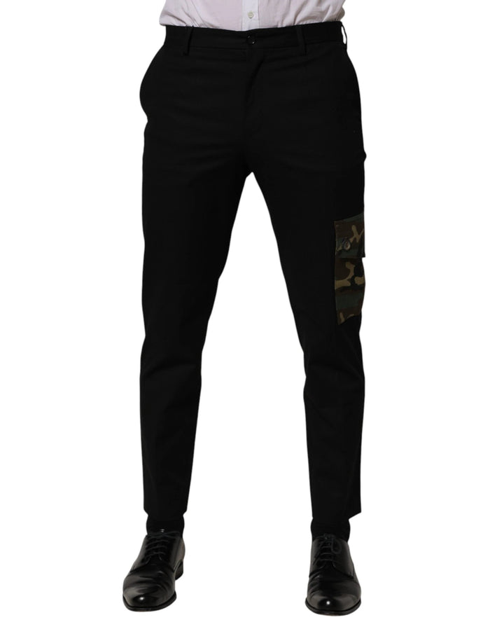 Dolce &amp; Gabbana Sample Sale Dolce &amp; Gabbana Black Cotton Skinny Dress Cargo Trouser Pants - | Designer outlet
