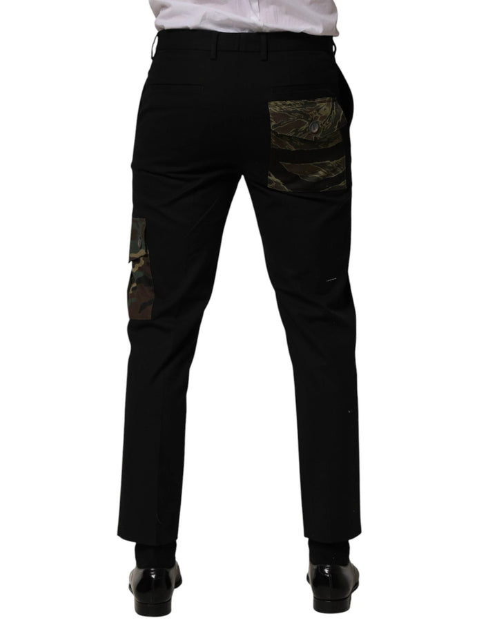 Dolce &amp; Gabbana Sample Sale Dolce &amp; Gabbana Black Cotton Skinny Dress Cargo Trouser Pants - | Designer outlet