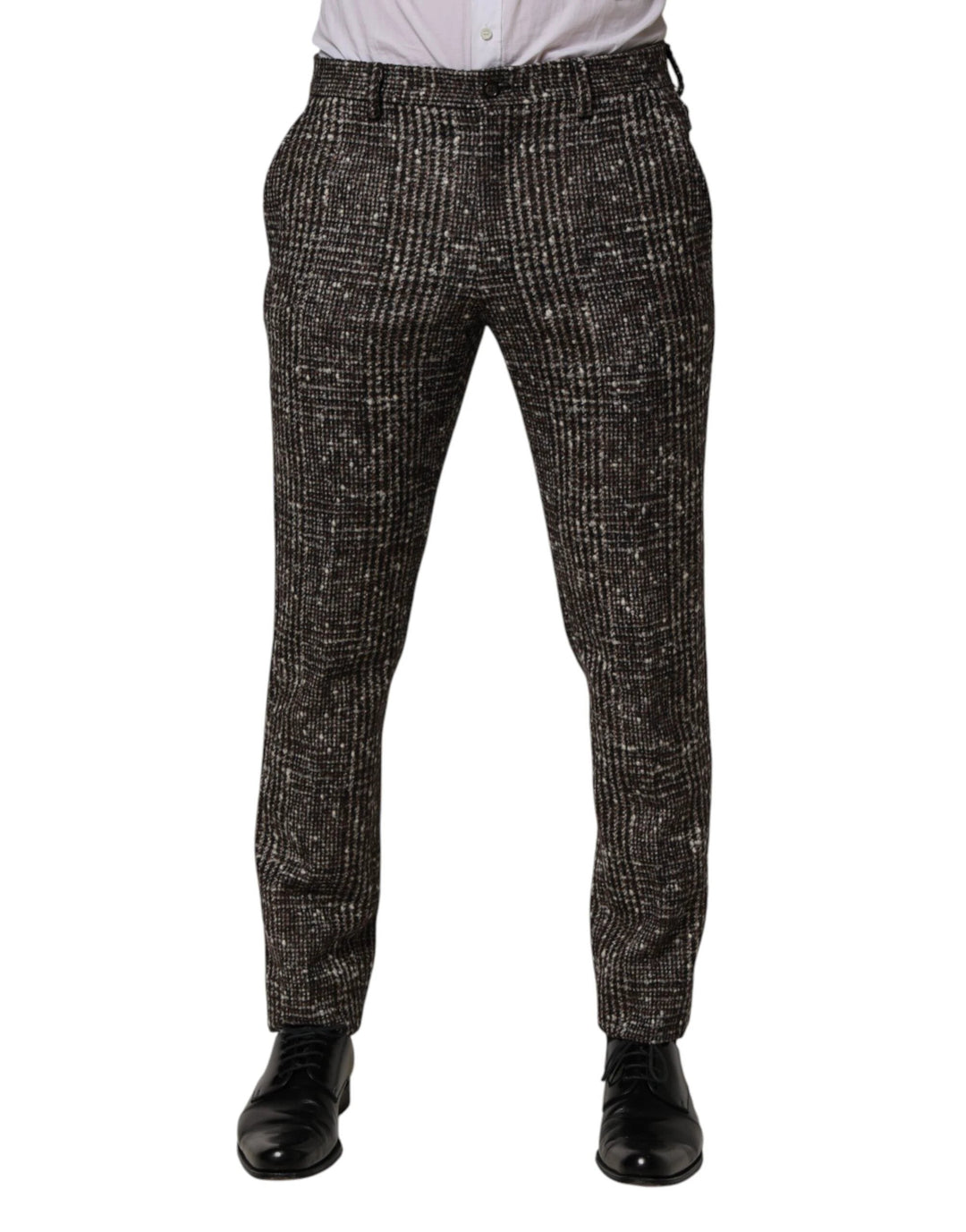 Dolce &amp; Gabbana Sample Sale Dolce &amp; Gabbana Brown Wool Plaid Skinny Dress Trouser Pants - | Designer outlet