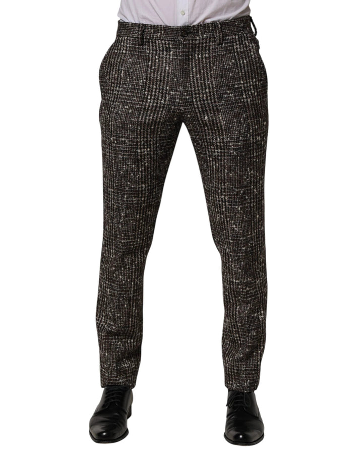 Dolce &amp; Gabbana Sample Sale Dolce &amp; Gabbana Brown Wool Plaid Skinny Dress Trouser Pants - | Designer outlet