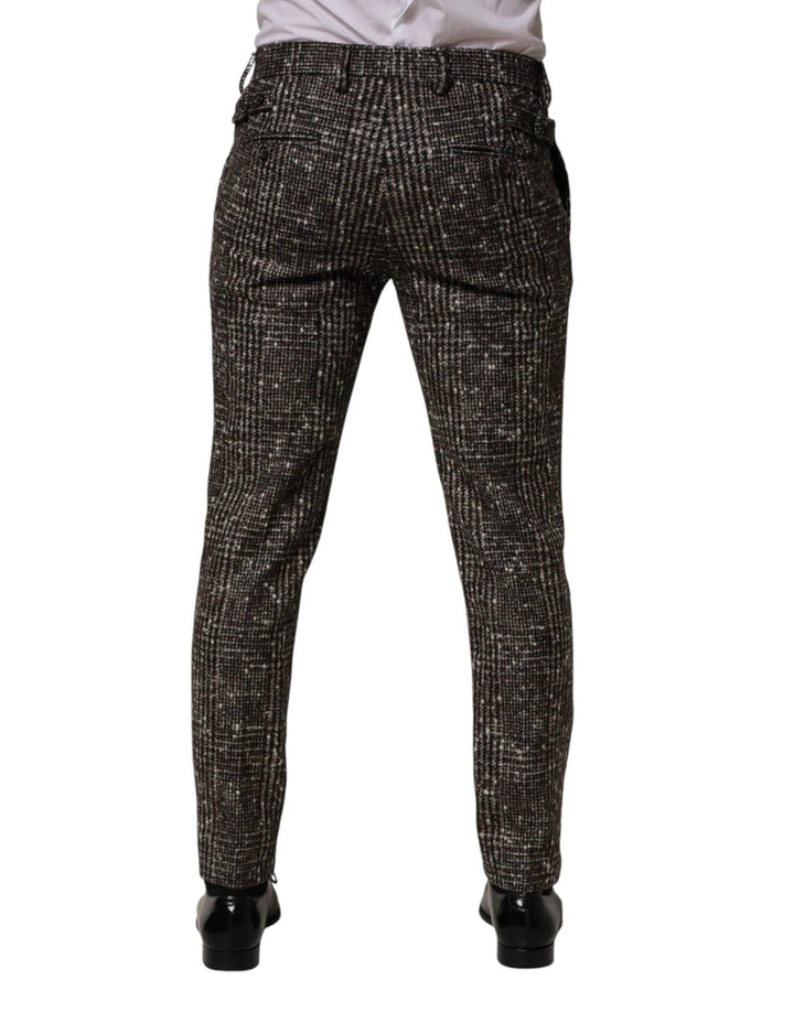 Dolce &amp; Gabbana Sample Sale Dolce &amp; Gabbana Brown Wool Plaid Skinny Dress Trouser Pants - | Designer outlet