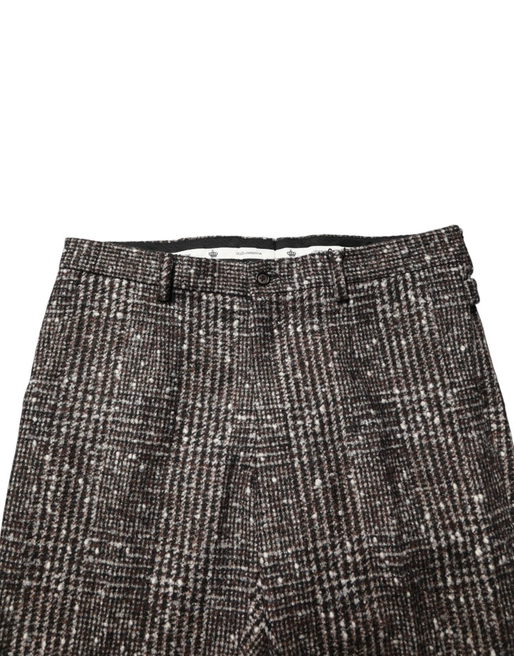 Dolce &amp; Gabbana Sample Sale Dolce &amp; Gabbana Brown Wool Plaid Skinny Dress Trouser Pants - | Designer outlet