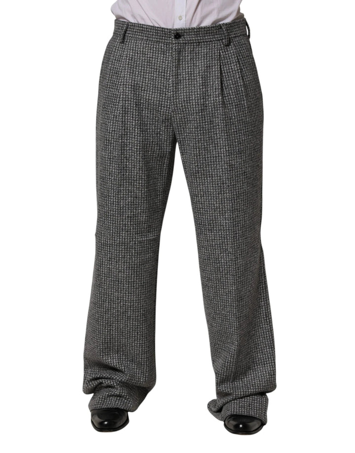Dolce &amp; Gabbana Sample Sale Dolce &amp; Gabbana Gray Houndstooth Straight Dress Trouser Pants - | Designer outlet