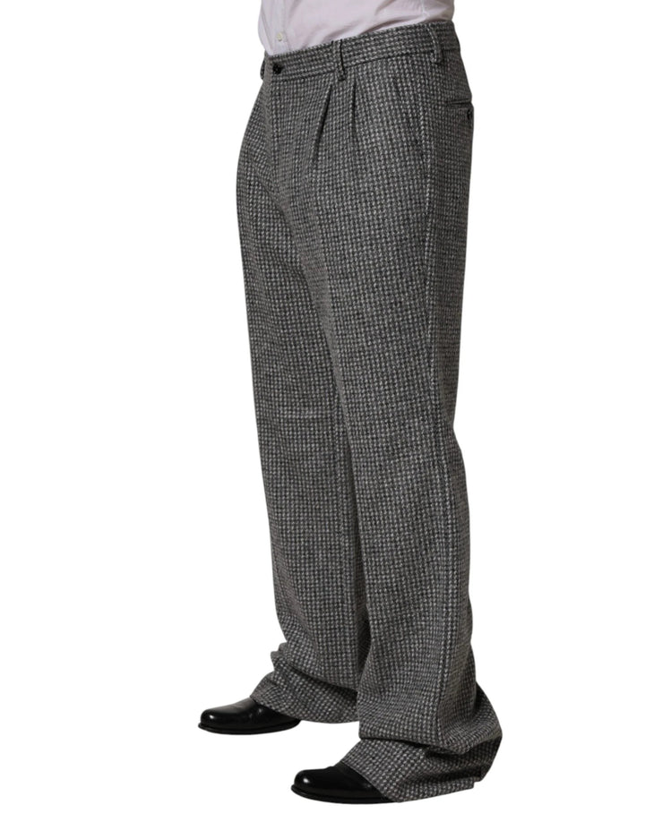 Dolce &amp; Gabbana Sample Sale Dolce &amp; Gabbana Gray Houndstooth Straight Dress Trouser Pants - | Designer outlet