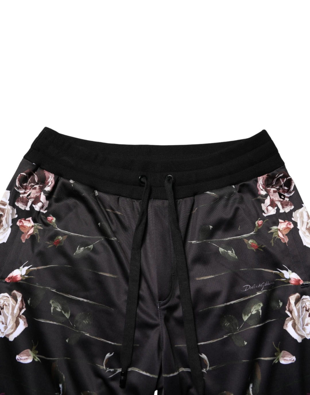 Dolce &amp; Gabbana Sample Sale Dolce &amp; Gabbana Black Floral Straight-Leg Chino Trouser Pants - | Designer outlet