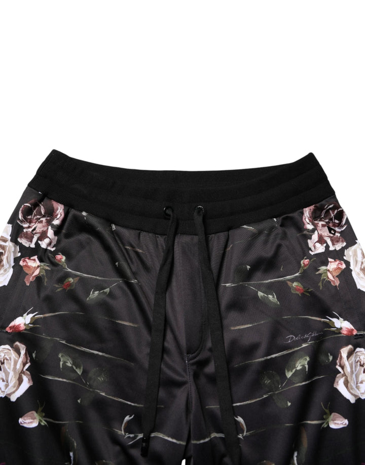 Dolce &amp; Gabbana Sample Sale Dolce &amp; Gabbana Black Floral Straight-Leg Chino Trouser Pants - | Designer outlet