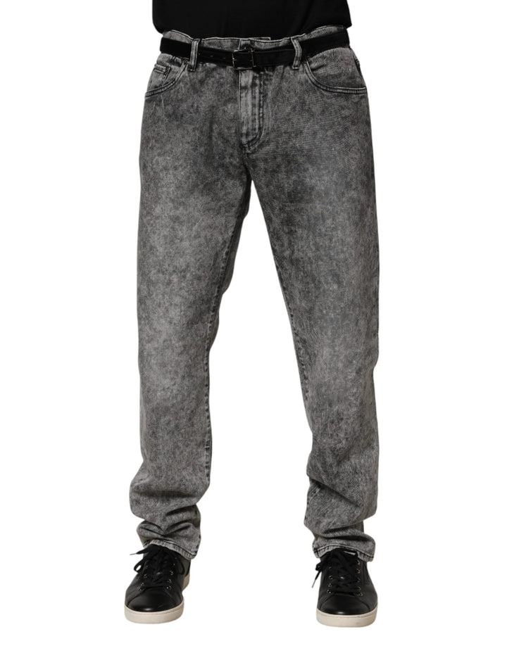 Dolce &amp; Gabbana Sample Sale Dolce &amp; Gabbana Gray Cotton Straight Leg Denim Trouser Jeans - | Designer outlet