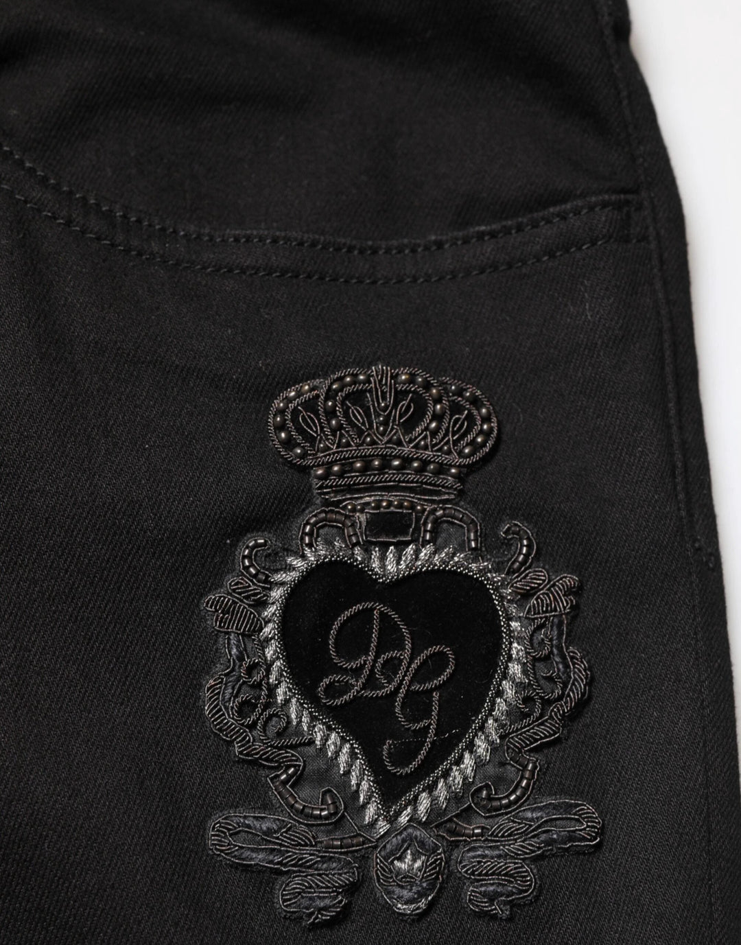 Dolce &amp; Gabbana Sample Sale Dolce &amp; Gabbana Black Sacred Heart Skinny Men Denim Jeans - | Designer outlet