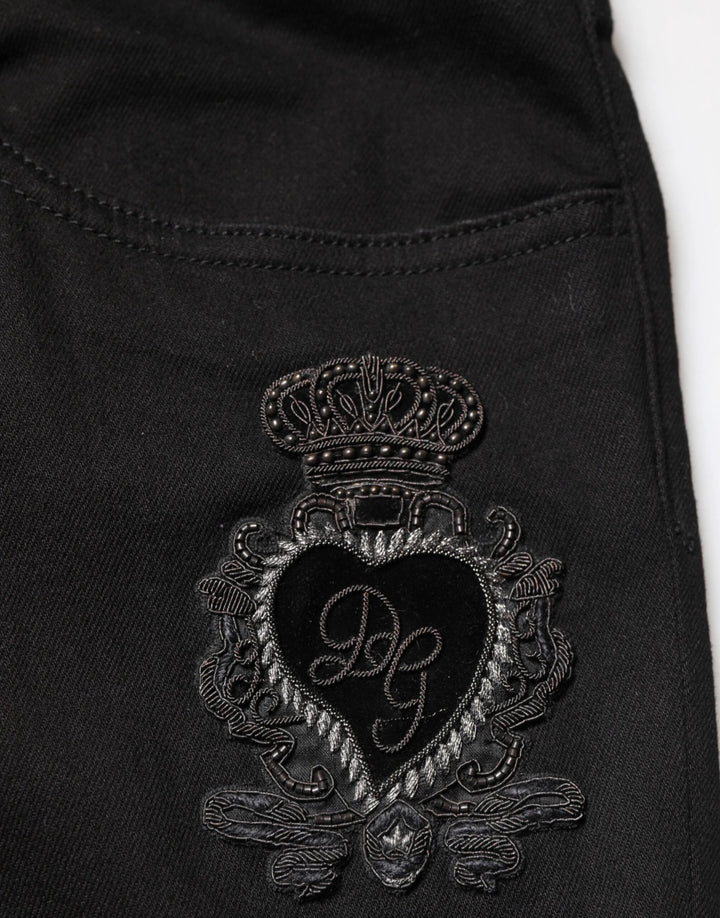 Dolce &amp; Gabbana Sample Sale Dolce &amp; Gabbana Black Sacred Heart Skinny Men Denim Jeans - | Designer outlet