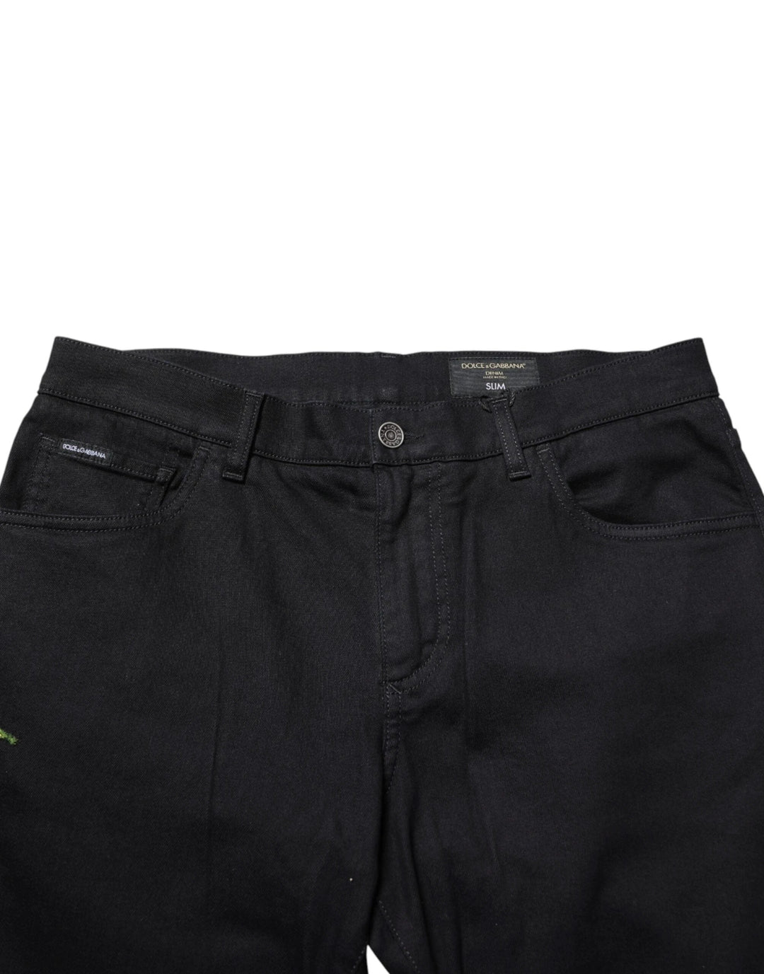 Dolce &amp; Gabbana Sample Sale Dolce &amp; Gabbana Black Floral Cotton Skinny Men Denim Jeans - | Designer outlet