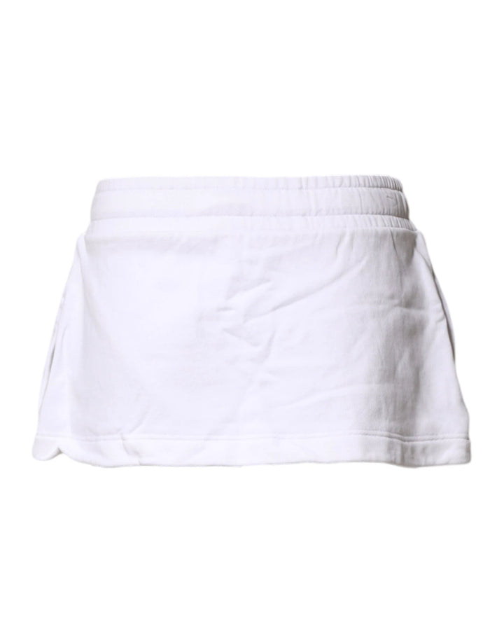 Dolce &amp; Gabbana Sample Sale Dolce &amp; Gabbana White Cotton Blend Mid Waist A-line Mini Skirt - | Designer outlet
